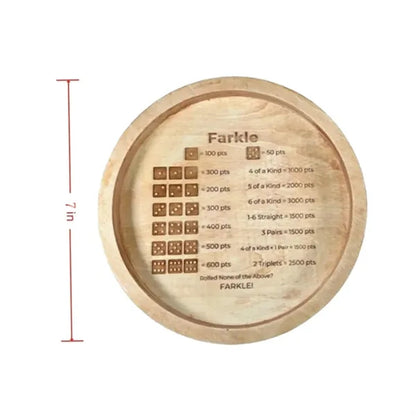 Farkle Dice Tray Game Set with Wooden Board