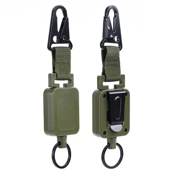 Stretch Strap Outdoor Buckle Retractable Keychain