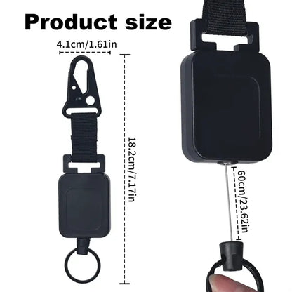 Stretch Strap Outdoor Buckle Retractable Keychain