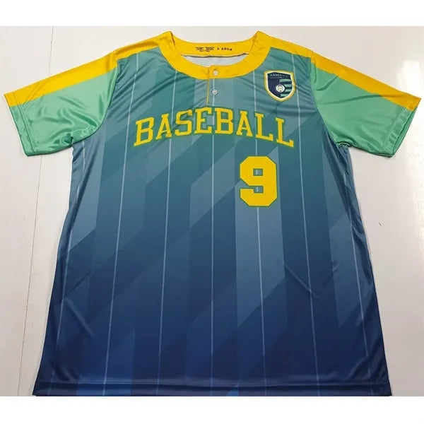 Sublimation UPF DriFit 2-Button Baseball Henley - Men Women