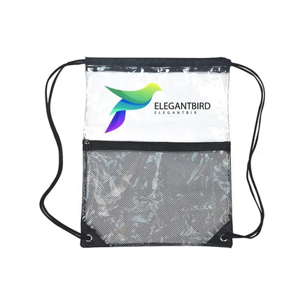 ClearPass Drawstring Bag  w/ Zipper Front Pocket