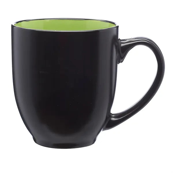 Two-Tone Bistro Style Ceramic Mug, 16 oz.