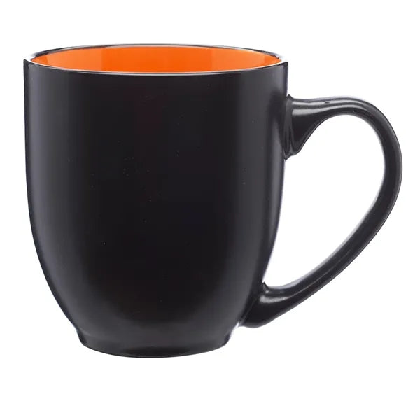Two-Tone Bistro Style Ceramic Mug, 16 oz.