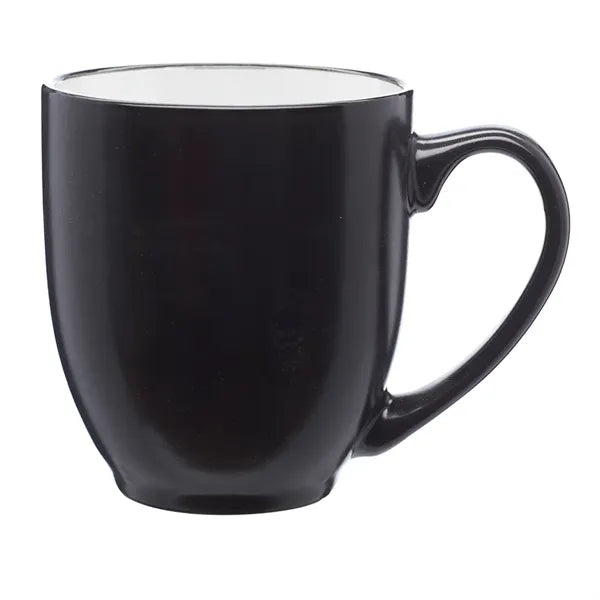 Two-Tone Bistro Style Ceramic Mug, 16 oz.