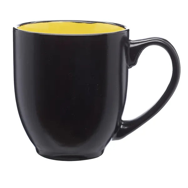 Two-Tone Bistro Style Ceramic Mug, 16 oz.