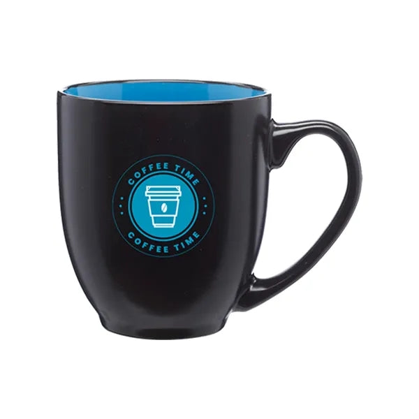 Two-Tone Bistro Style Ceramic Mug, 16 oz.