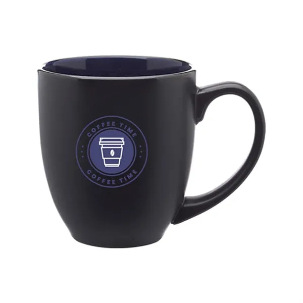 Two-Tone Bistro Style Ceramic Mug, 16 oz.
