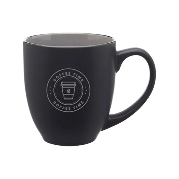 Two-Tone Bistro Style Ceramic Mug, 16 oz.