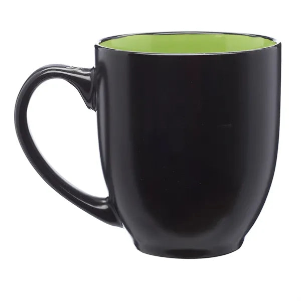 Two-Tone Bistro Style Ceramic Mug, 16 oz.