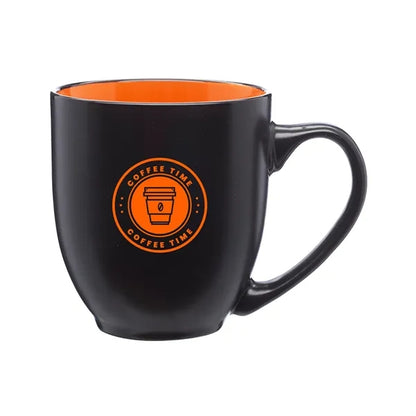 Two-Tone Bistro Style Ceramic Mug, 16 oz.