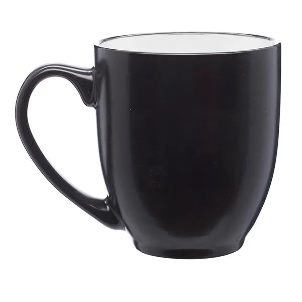 Two-Tone Bistro Style Ceramic Mug, 16 oz.