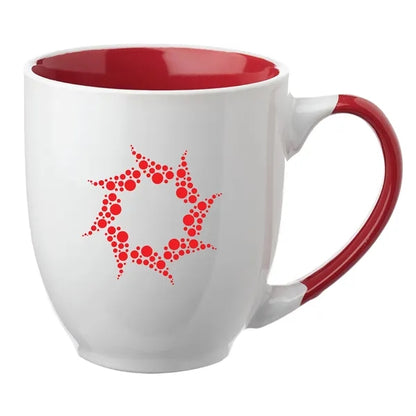 Two-Tone Bistro Style Ceramic Mug with Contrasting Handle,
