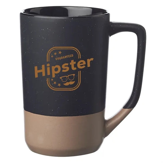 17 oz. Speckle Glazed Two-Tone Ceramic Mug