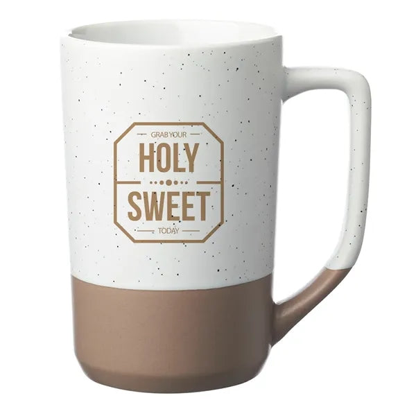 17 oz. Speckle Glazed Two-Tone Ceramic Mug