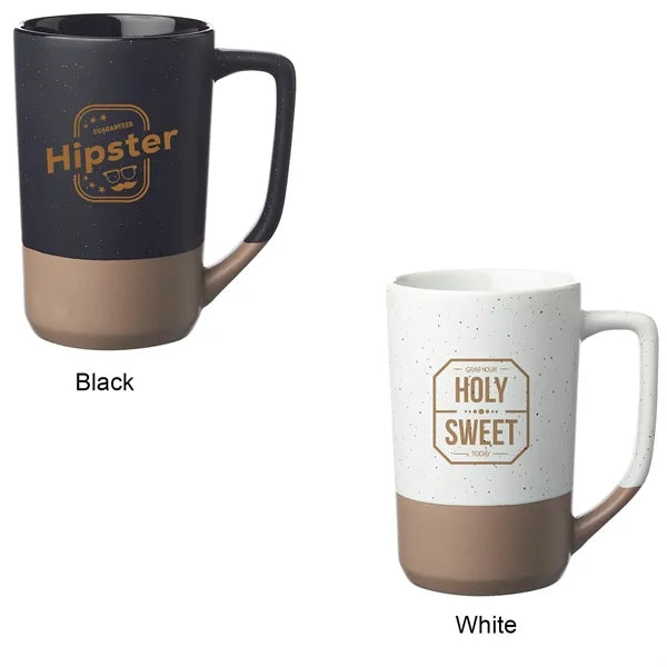 17 oz. Speckle Glazed Two-Tone Ceramic Mug
