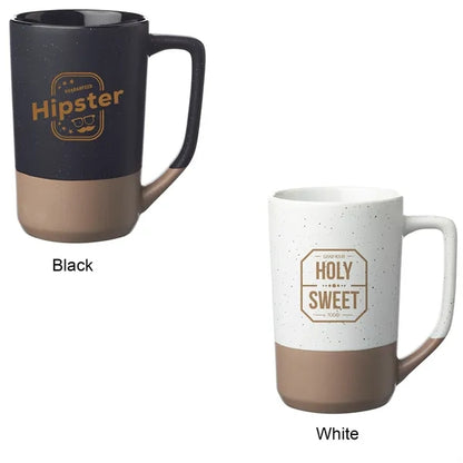 17 oz. Speckle Glazed Two-Tone Ceramic Mug