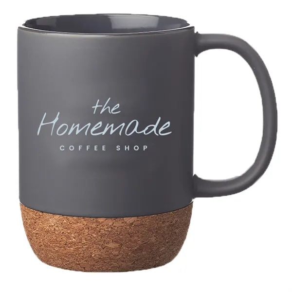 15 oz. Matte Cork Bottom Ceramic Mug