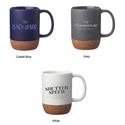 15 oz. Matte Cork Bottom Ceramic Mug