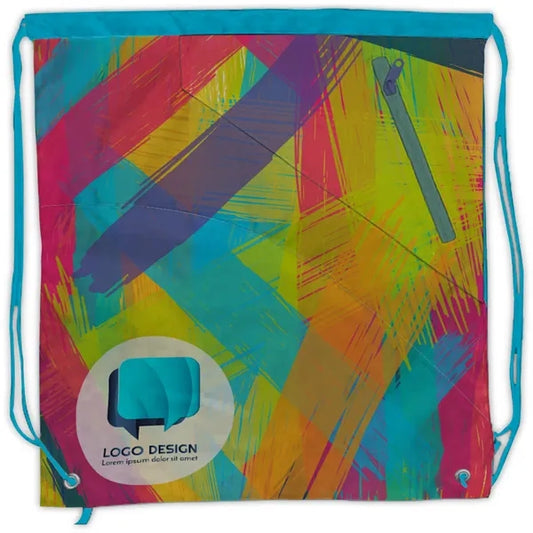 Sublimation Standard Polyester Drawstring Bag w/ Circular Ba