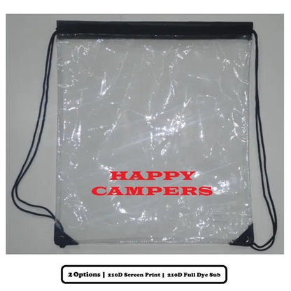 Screen Printed Clear Polyester Drawstring Bag