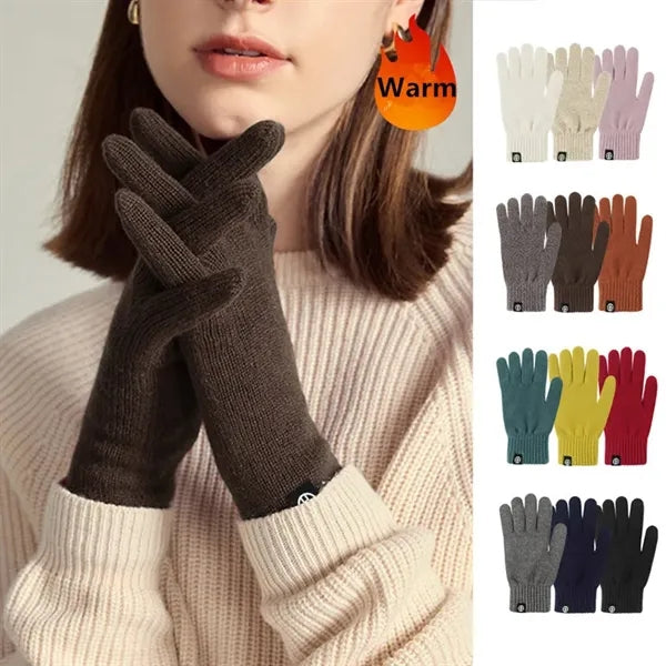Knitted Touchscreen Gloves Warm with Fleece Lining