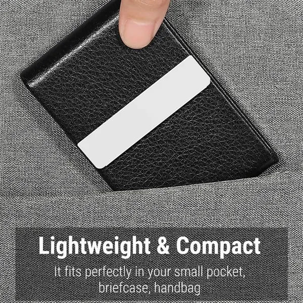 Unisex Magnetic Leather Business Card Holder