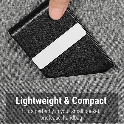 Unisex Magnetic Leather Business Card Holder