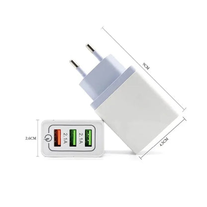 3 Port USB C Fast Charging Plug Adapter