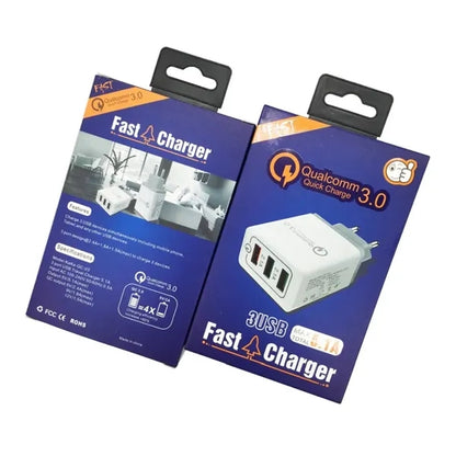3 Port USB C Fast Charging Plug Adapter