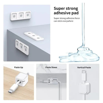 6 Pcs Magnetic Cable Clips Cord Organizer