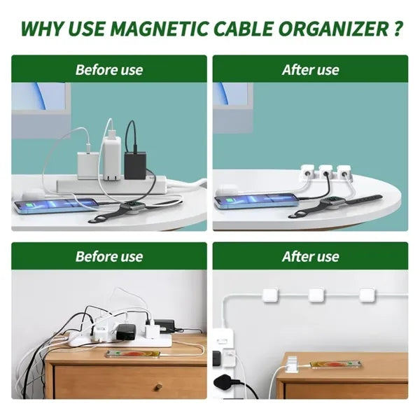 6 Pcs Magnetic Cable Clips Cord Organizer