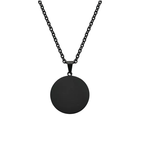 Dual Sided Mirror Medal Pendant Necklace