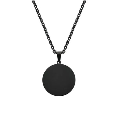 Dual Sided Mirror Medal Pendant Necklace