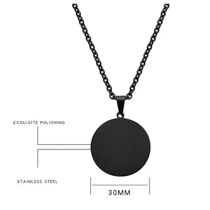 Dual Sided Mirror Medal Pendant Necklace