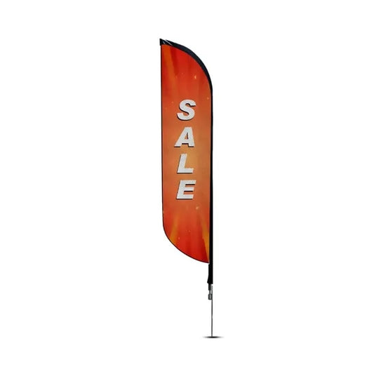 2.5ft x 15.42ft Feather Flag - Mesh_Spike base