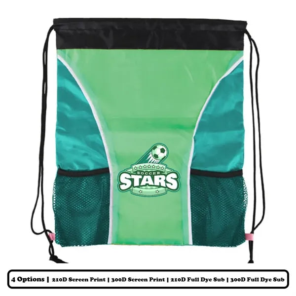 Sublimation Multi-Panel Polyester Drawstring Bag w/ Bottle