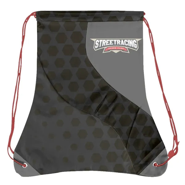 Sublimation Multi-Panel Swiggly Colorblock Polyester Drawstr