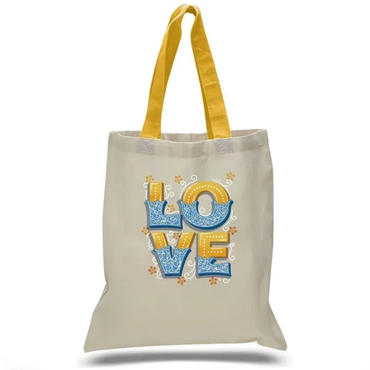 Sublimation 6 oz Poly Canvas Tote Bag - 15"W x 16" H x 20"Ha