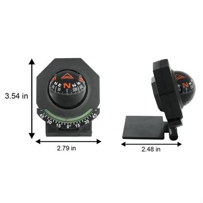Adjustable Car Compass Dashboard Mounted with Inclinometer