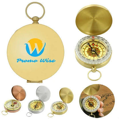 Copper Luminous Waterproof Flip-top Pocket Camping Compass