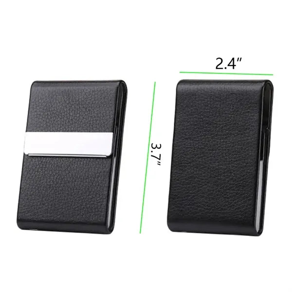 PU Magnetic Aluminum Alloy Flip-top Business Card Box
