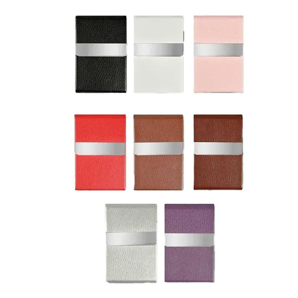 PU Magnetic Aluminum Alloy Flip-top Business Card Box