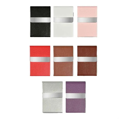 PU Magnetic Aluminum Alloy Flip-top Business Card Box