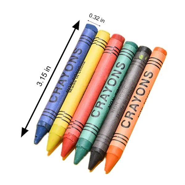 6-Color Vibrant Easy-Grip Cylindrical Oil Painting Crayons