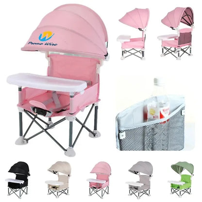 Canopy Anti-Tip Base Portable Outdoor Toddler Feeding Chair