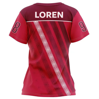 Women's Sublimation Football Fanwear Jersey w/ Shoulder & Me