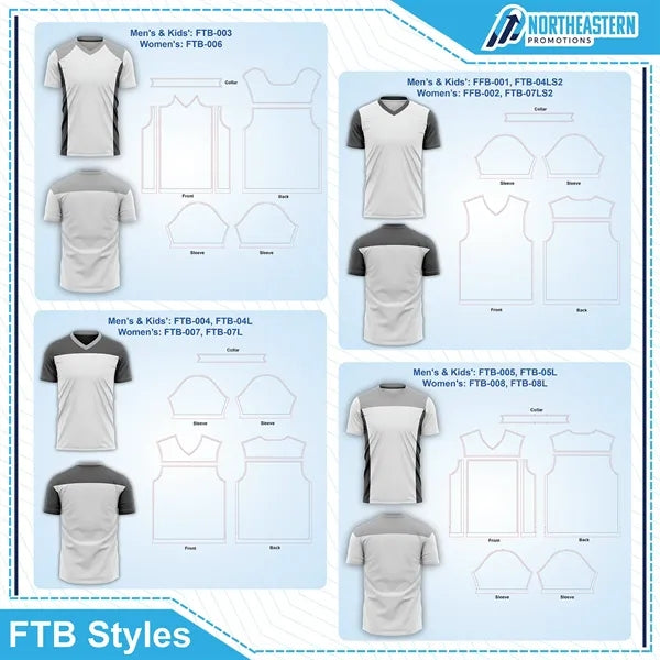Men's & Kids' Lightweight Sublimation Football Fanwear