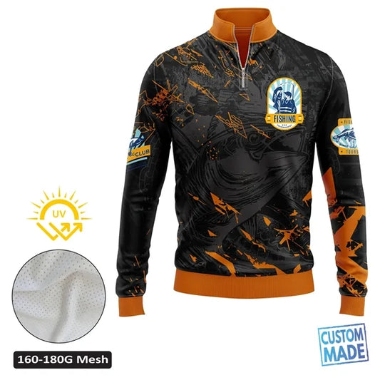 Sublimation 180G Mesh UPF 50+ Long Sleeve Fishing Quarter