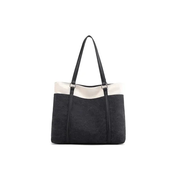 Lightweight Versatile Casual Colorblock Canvas Tote Bag