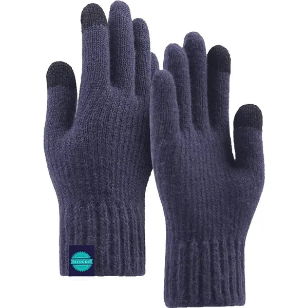Adult Stretch Ribbed Gloves with Sensitive Touch and Custom